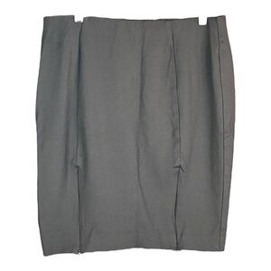 Lane Bryant Black Mini Skirt with Zipper Accents (Size 14)